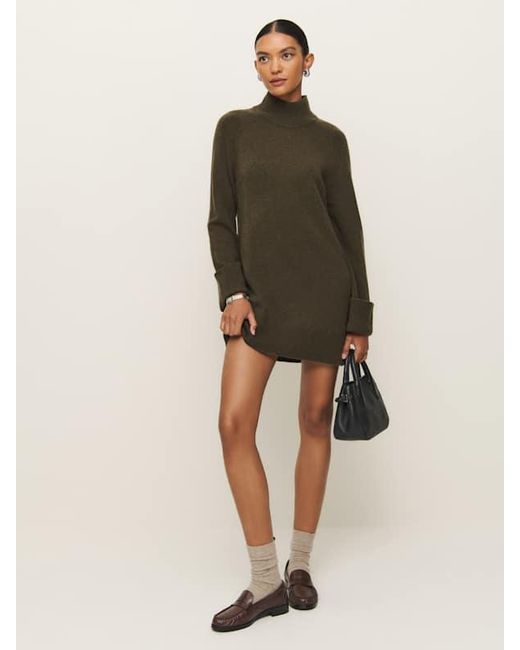 Reformation Green Tate Regenerative Wool Sweater Dress