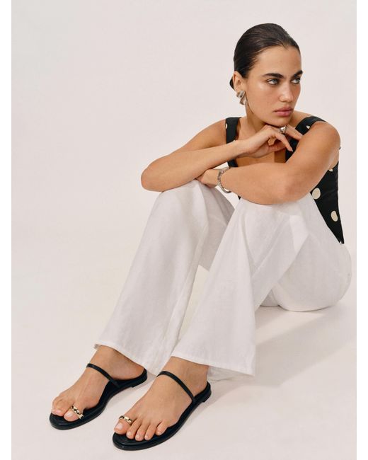 Reformation Natural Cassandra Flat Sandal Leather 7