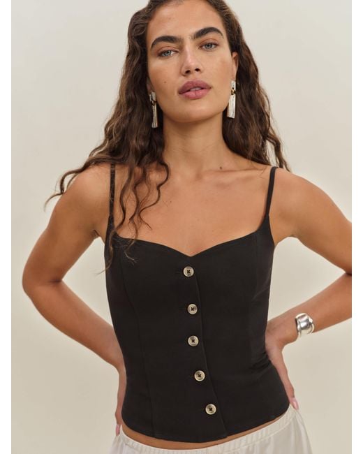 Reformation Black Danika Top