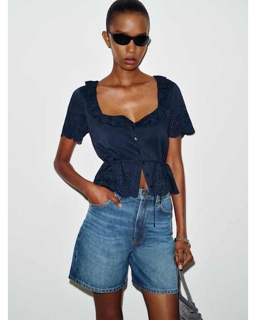 Reformation Blue Gabbie Top 0