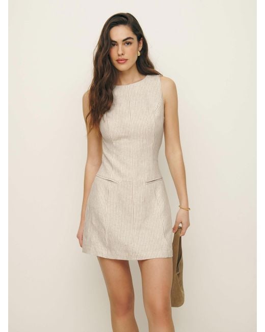 Reformation Natural Citron Linen Dress