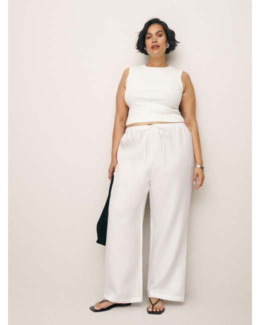 Reformation Natural Olina Linen Pant Es