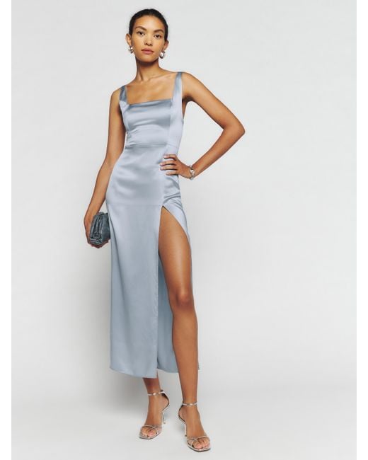 Reformation White Solay Silk Dress