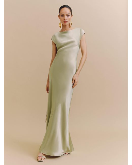 Reformation Natural Niamh Silk Dress 10