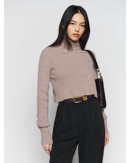 Reformation Black Luisa Cropped Cashmere Sweater