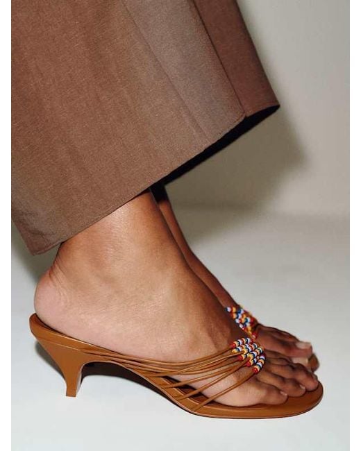 Reformation Brown Jessica Heeled Thong 5