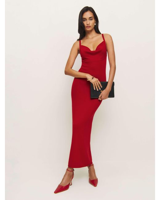 Reformation Red Gaia Regenerative Merino Sweater Dress