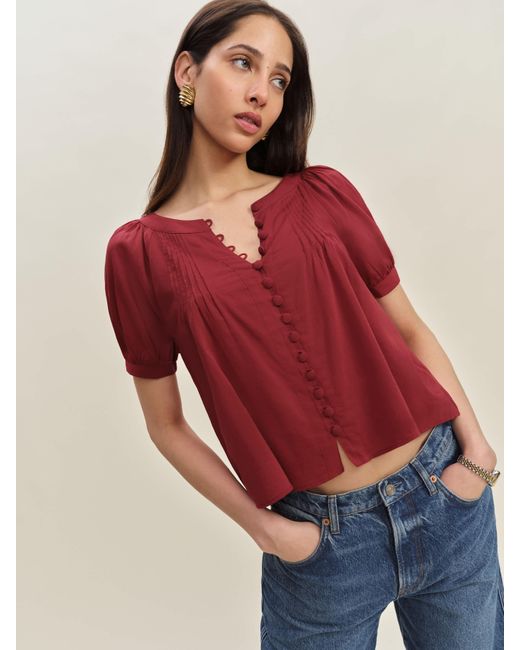 Reformation Red Calia Top