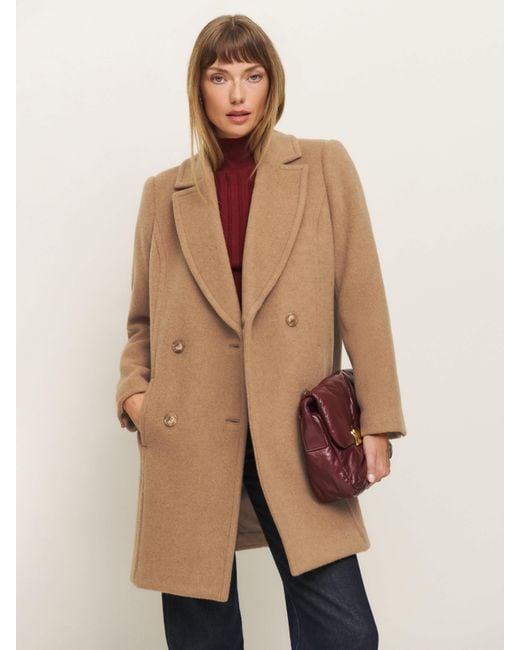 Reformation Natural Double-Breasted Collared Coat