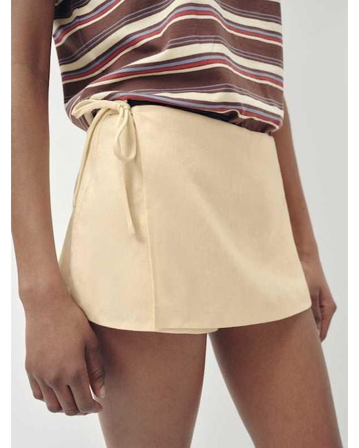 Reformation Natural Laurel Linen Skort