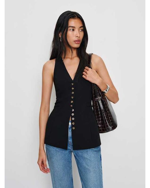 Reformation Blue Rowe Vest