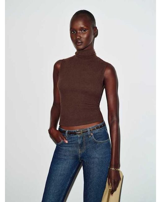 Reformation Blue Colbie Knit Top