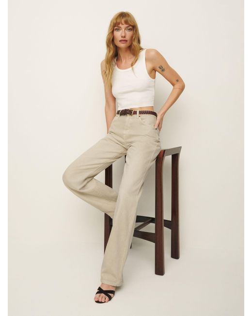 Reformation Natural Val 90S Mid Rise Straight Jeans