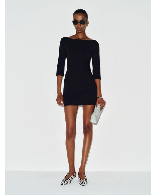 Reformation Black Marceline Knit Dress