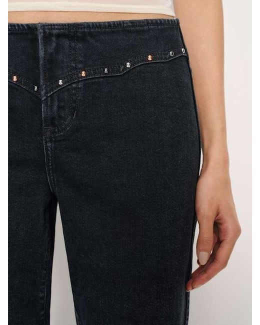 Reformation White Rayla Super Stretch Low Rise Straight Jeans Denim