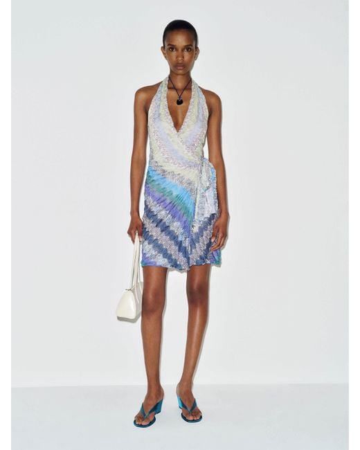 Reformation Blue Vintage Missoni Wrap Dress