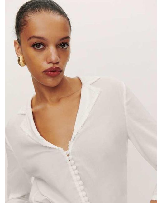 Reformation Blue Niko Top
