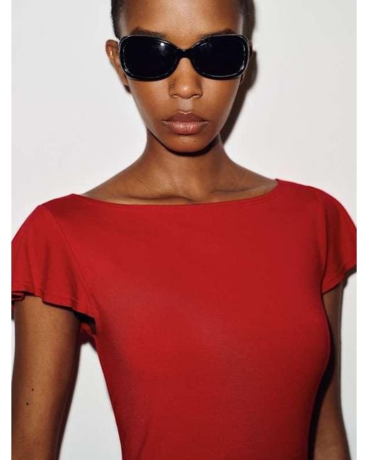Reformation Red Jensen Knit Dress