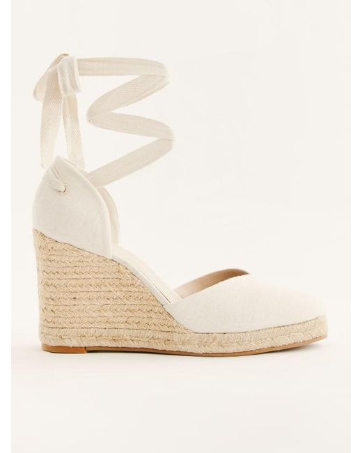 Reformation Natural Camilla Lace Up Wedge Espadrille