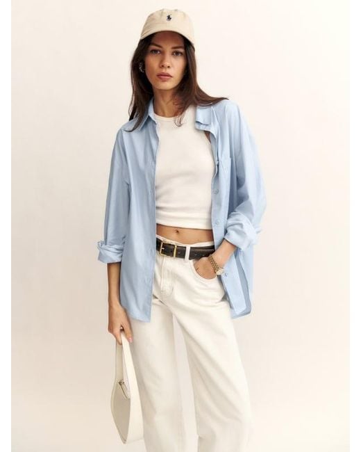 Reformation Blue Will Oversized Shirt