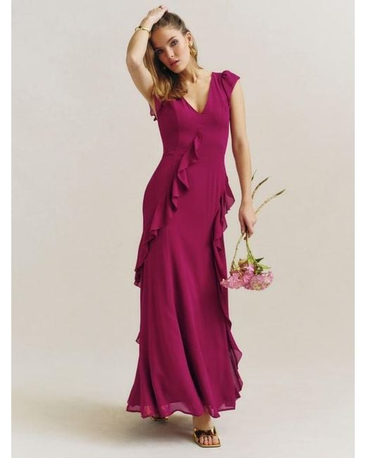 Reformation Pink Verity Dress