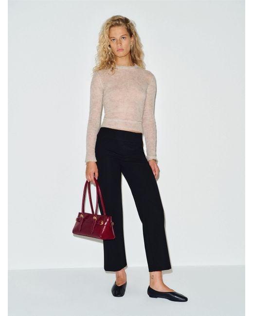 Reformation White Palmer Cropped Knit Pant 0