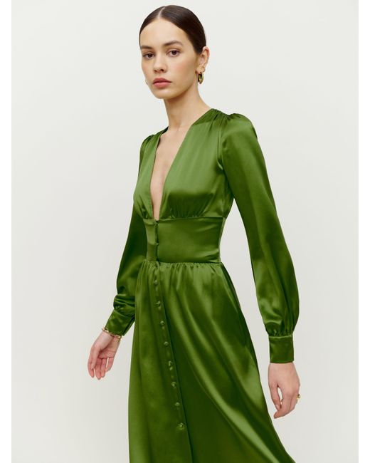 Reformation Nicola Dress in Green - Lyst