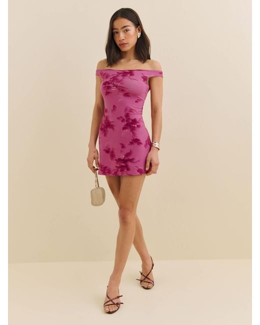 Reformation Pink Lia Knit Dress