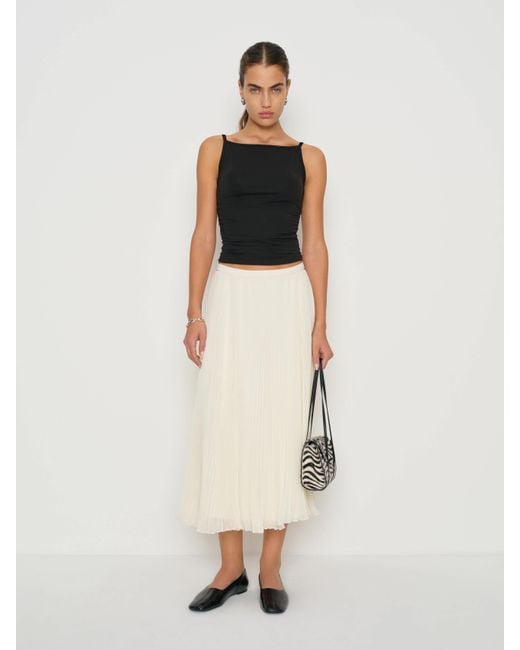 Reformation White Neva Knit Top