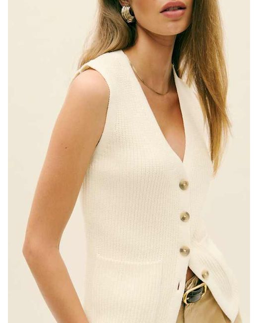 Reformation Natural Faye Cotton Sweater Vest