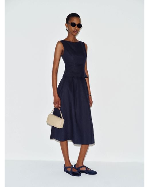 Reformation Blue Moya Linen Two Piece 0