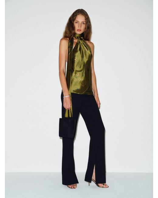 Reformation Blue Sabi Silk Top 0
