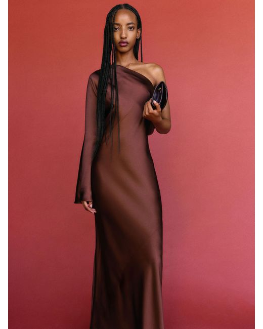 Reformation Red Omari Silk Dress