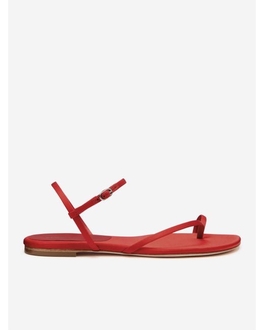 Reformation Red Oceane Flat Sandal 5