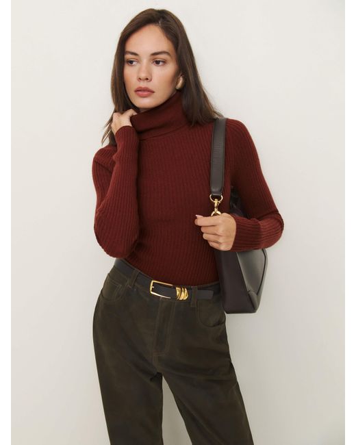 Reformation Red Tink Cashmere Bodysuit