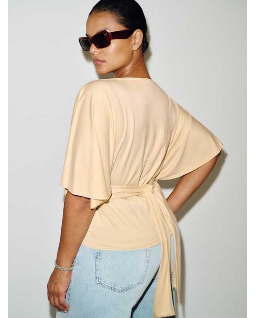 Reformation Blue Avery Knit Top Es