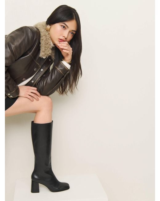 Reformation Blue Nylah Knee Boot