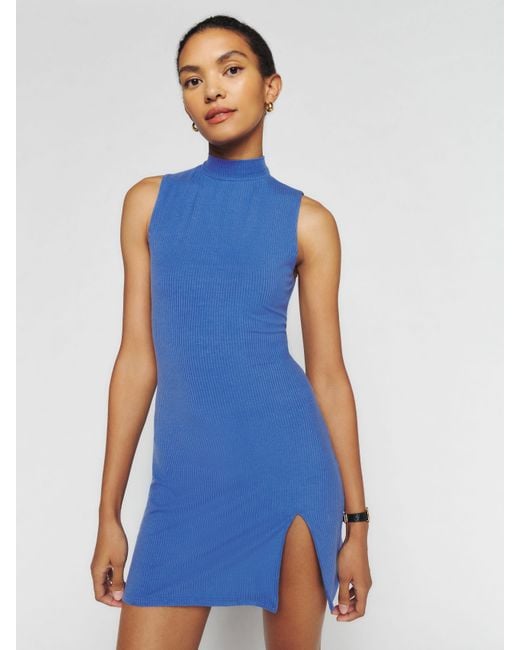 Reformation Skylar Knit Dress in Blue Lyst