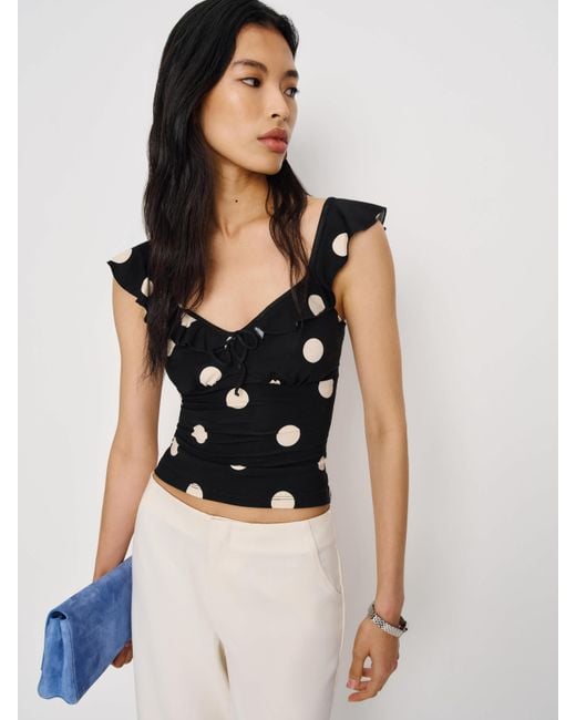 Reformation Black Lemmy Knit Top
