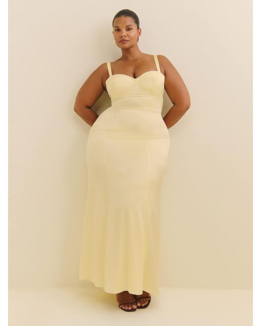 Reformation Natural Britney Satin Dress Es 14