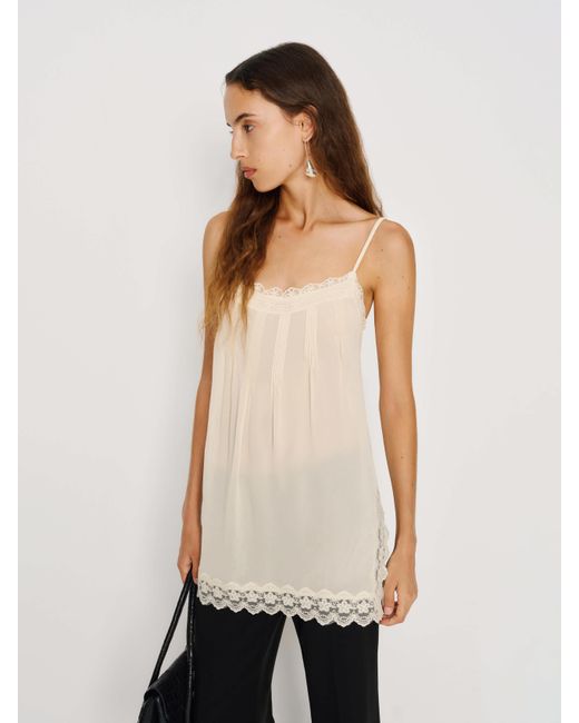 Reformation Natural Bijou Sheer Top Lace 0