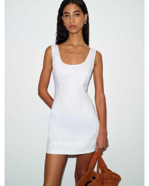 Reformation White Franceska Linen Dress 0