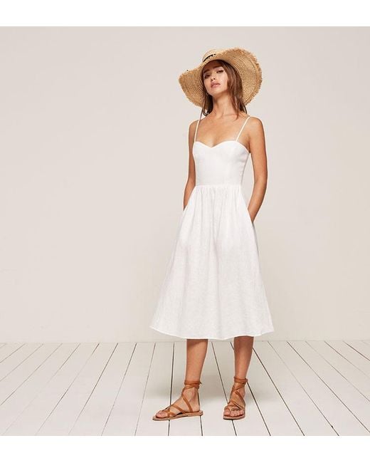 chinese dress ladies Rent The Selia Green Linen Dress By Reformation main image 1