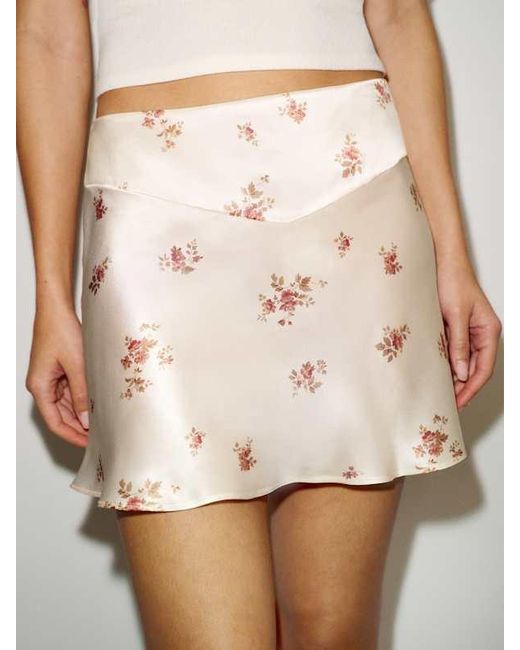 Reformation Natural Samara Silk Skirt 0