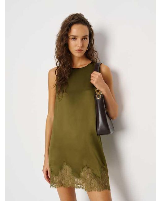 jessalyn silk dress Reformation Jessalyn Silk Dress in Green