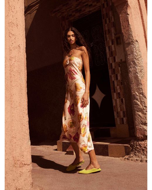 Reformation Brown Joana Silk Dress