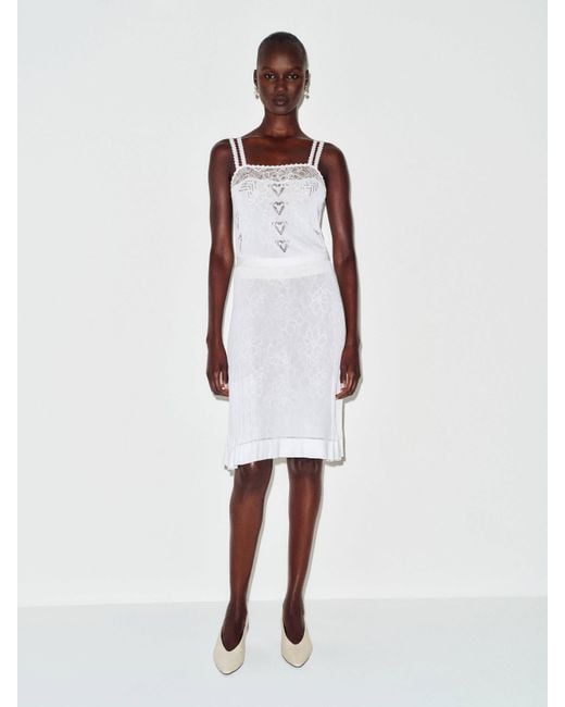 Reformation White Vintage Chanel Hearts Dress Lace