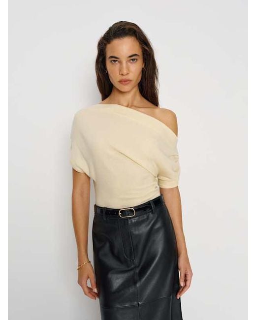 Reformation White Iris Knit Top