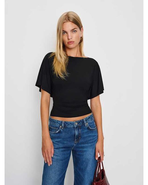 Reformation Blue Avery Knit Top