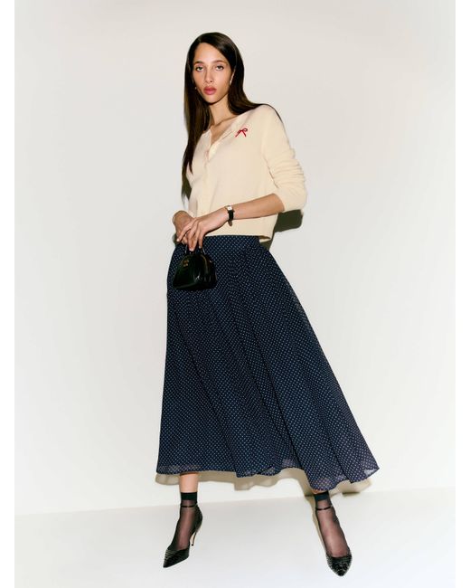 Reformation Blue Gwen Skirt